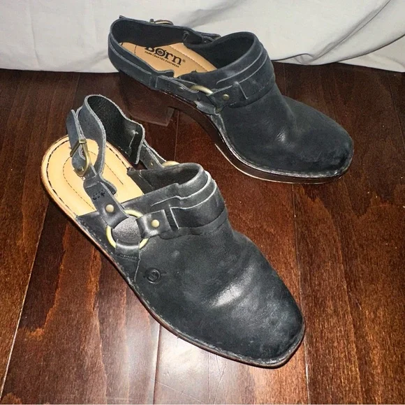 Born Hudson Slingback Clogs | black real leather - Picture 12 of 16